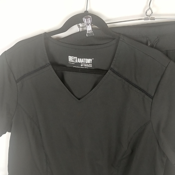Barco Grey's Anatomy Scrub Set Women 2xl Top and Jogger Pants Black Stretch - Picture 4 of 15